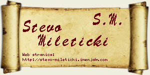 Stevo Mileticki vizit kartica